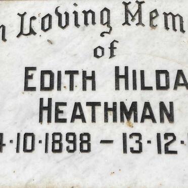 HEATHMAN Edith Hilda 1898-1984