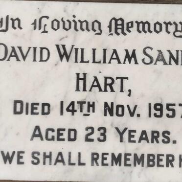 HART David William Sankey -1957