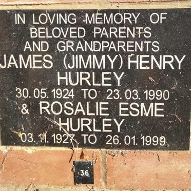HURLEY James Henry 1924-1990 & Rosalie Esme 1927-1999