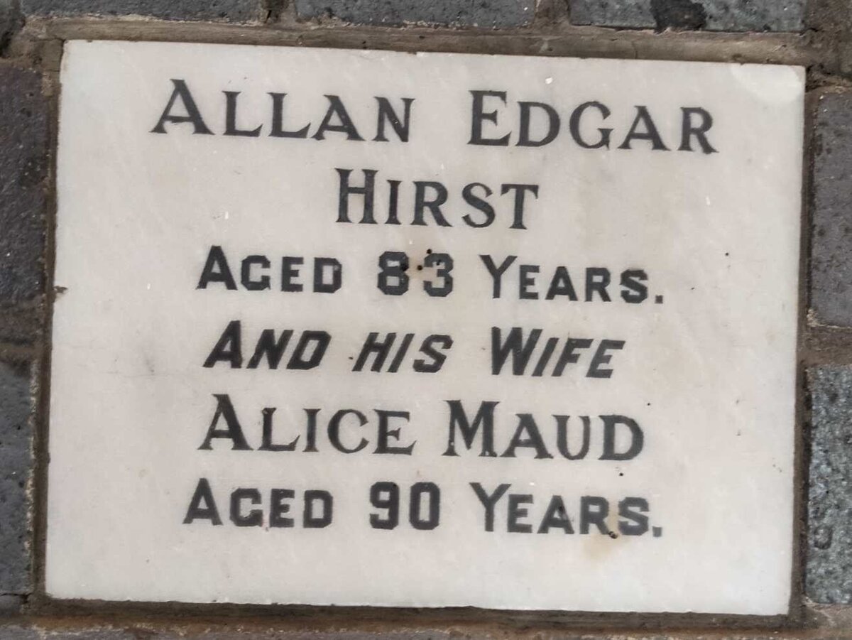 HIRST Allan Edgar & Alice Maud
