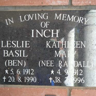 INCH Leslie Basil 1912-1990 & Kathleen Mary RANDALL 1912-1996