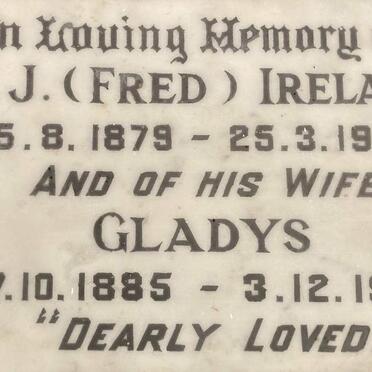 IRELAND F.J. 1879-1964 & Gladys 1885-1960