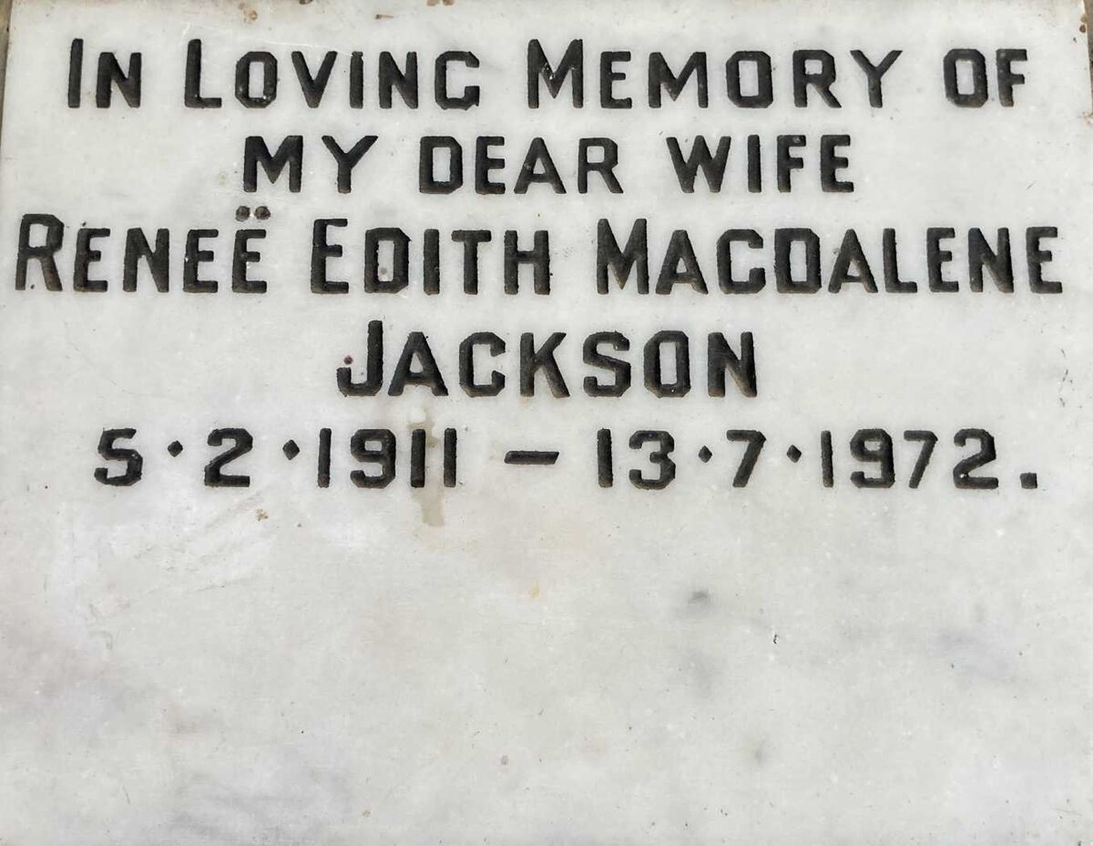 JACKSON Renee Edith Magdalene 1911-1972