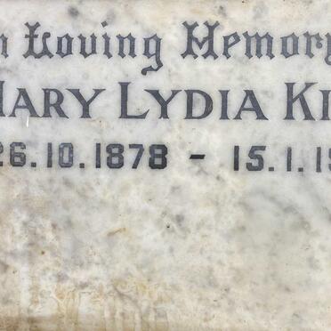 KIDD Mary Lydia 1878-1961