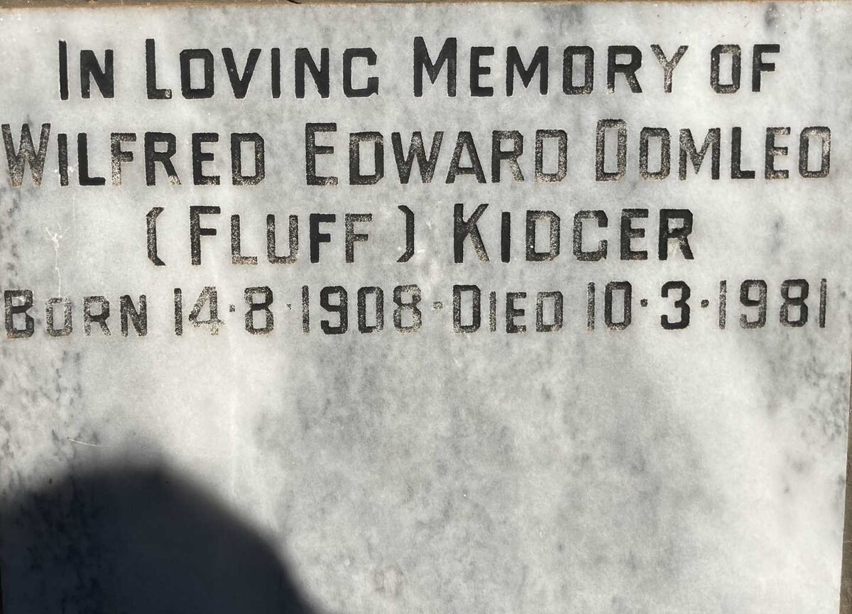 KIDGER Wilfred Edward Domleo 1908-1981