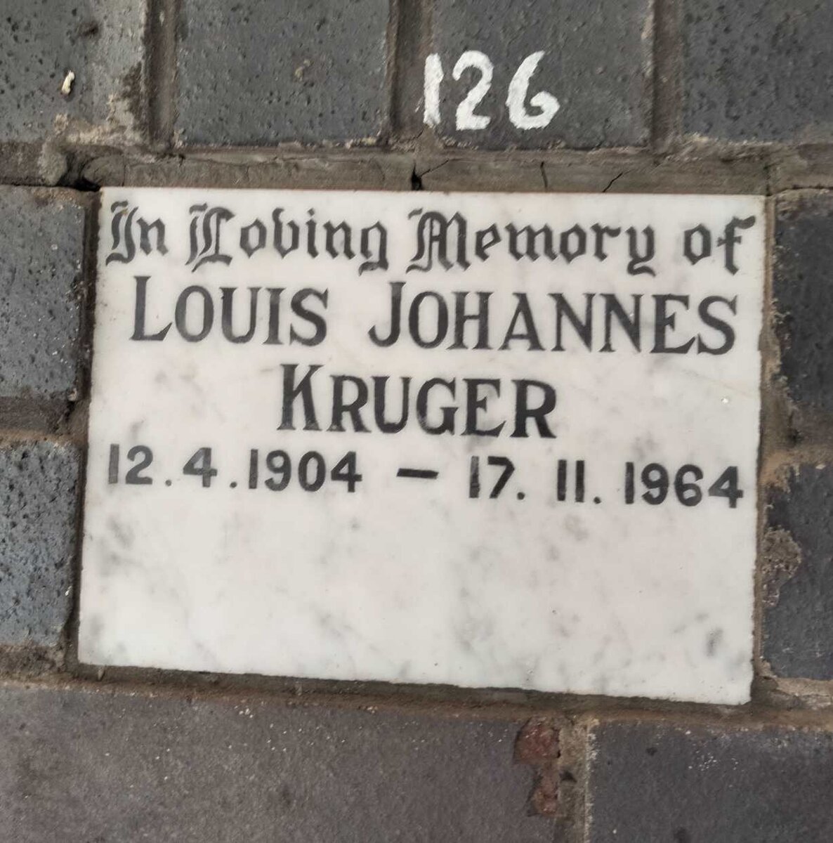 KRUGER Louis Johannes 1904-1964