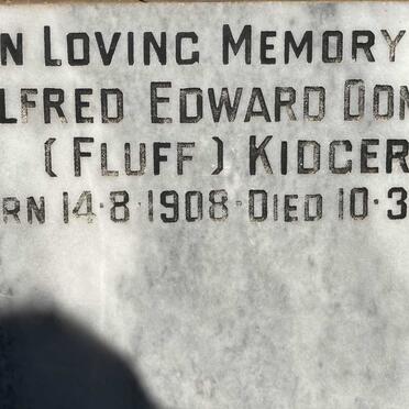 KIDGER Wilfred Edward Domleo 1908-1981