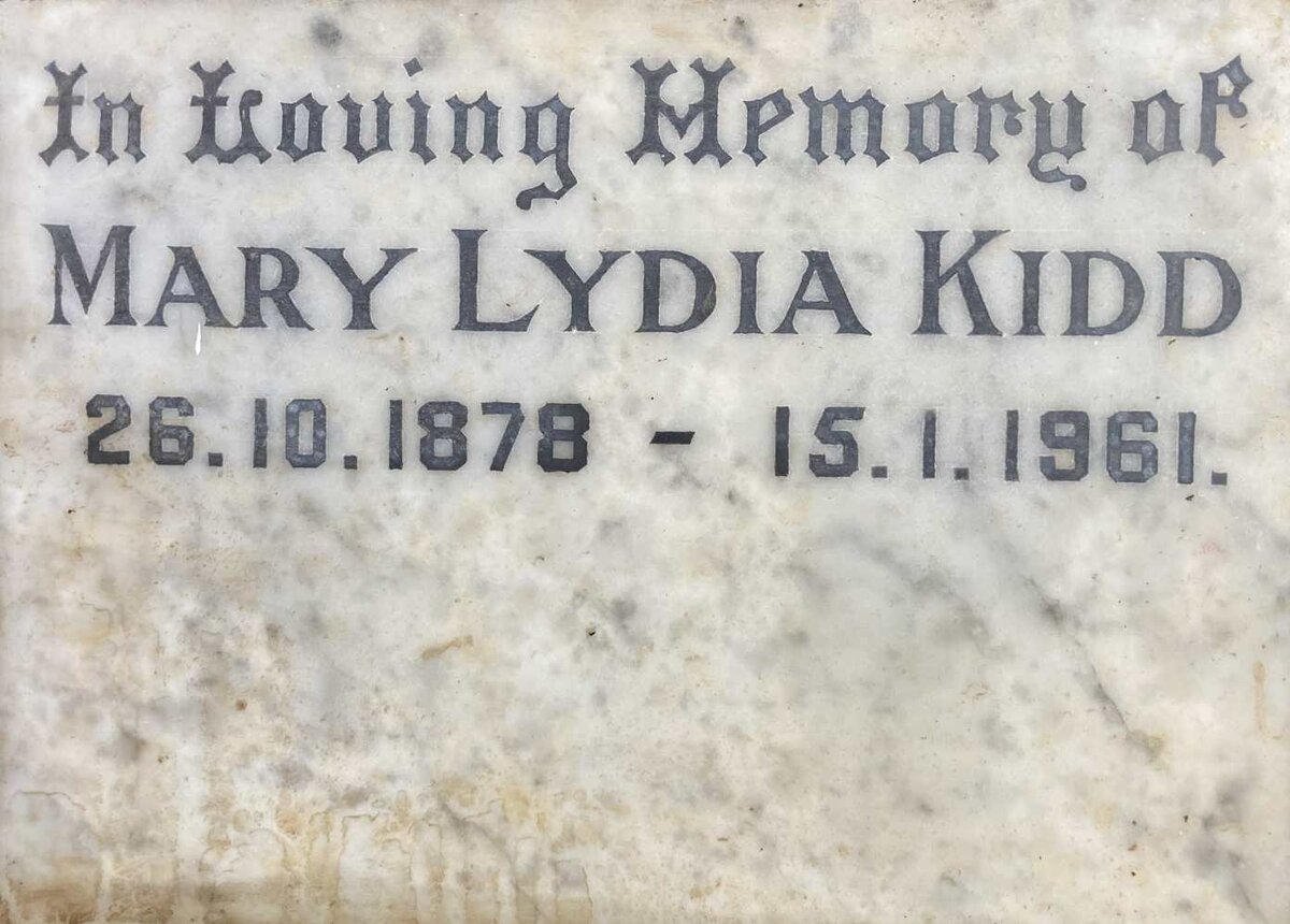 KIDD Mary Lydia 1878-1961