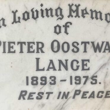 LANGE Pieter Oostwald 1893-1975