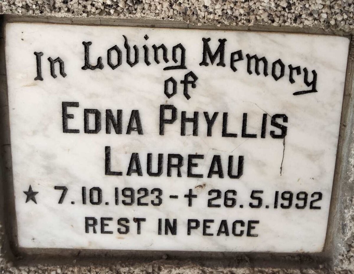 LAUREAU Edna Phyllis 1923-1992