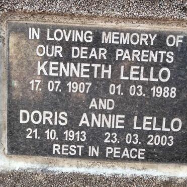 LELLO Kenneth 1907-1988 & Doris Annie 1913-2003