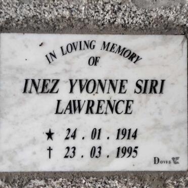 LAWRENCE Inez Yvonne Siri 1914-1995