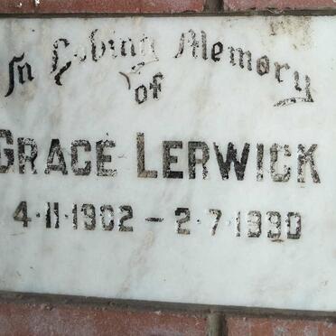 LERWICK Grace 1902-1990