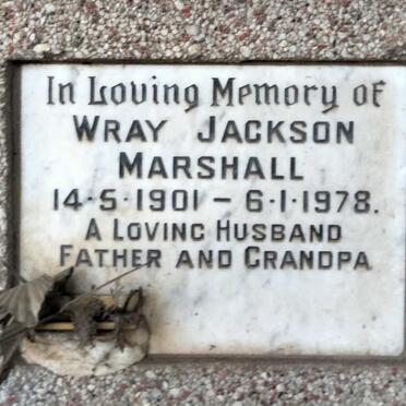 MARSHALL Wray Jackson 1901-1978