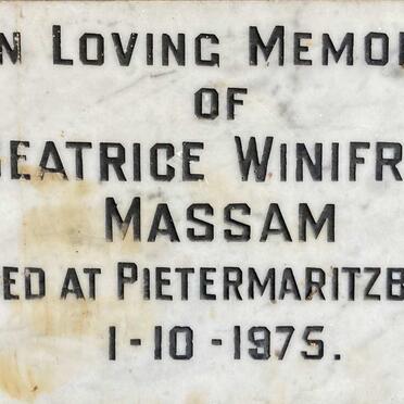 MASSAM Beatrice Winifred -1975
