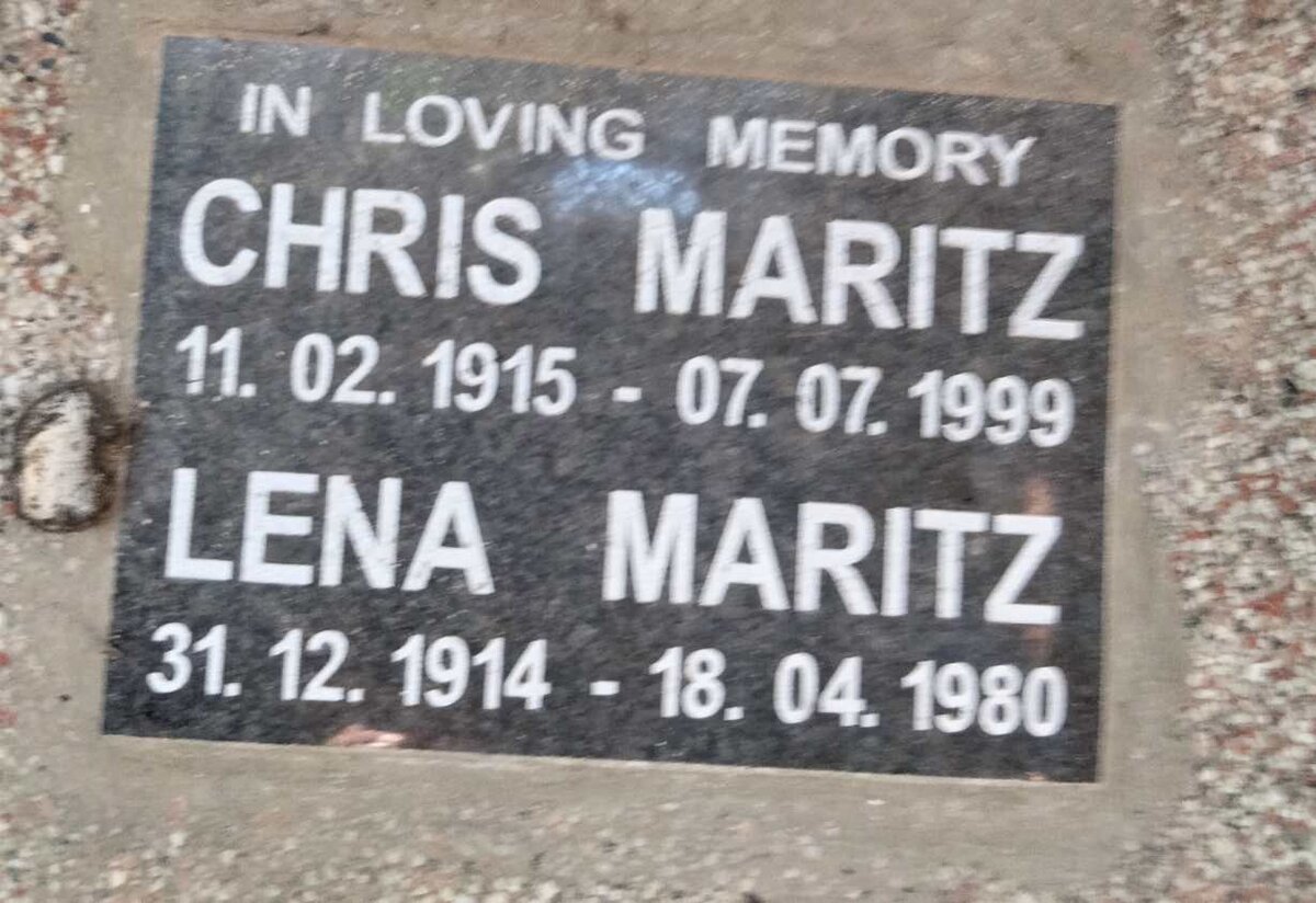 MARITZ Chris 1915-1999 & Lena 1914-1980
