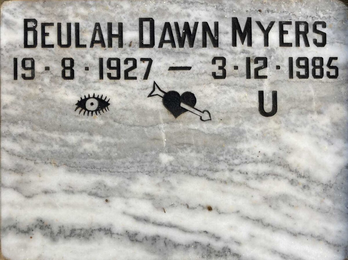 MYERS Beulah Dawn 1927-1985