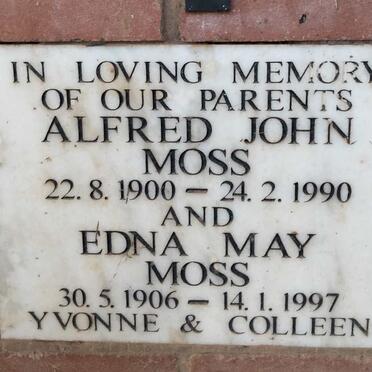 MOSS Alfred John 1900-1990 & Edna May 1906-1997