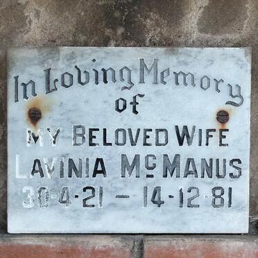 MCMANUS Lavinia 1921-1981