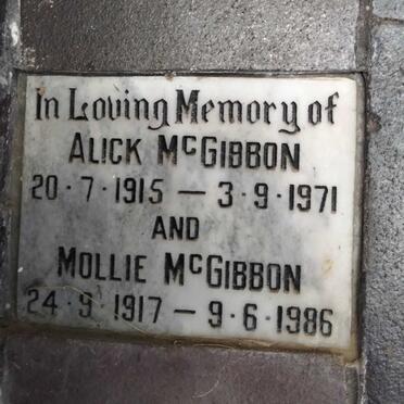 MCGIBBON Alick 1915-1971 & Mollie 1917-1986