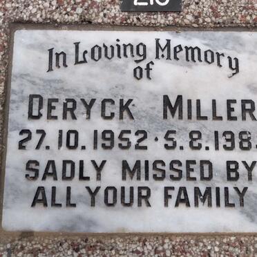MILLER Deryck 1952-1983