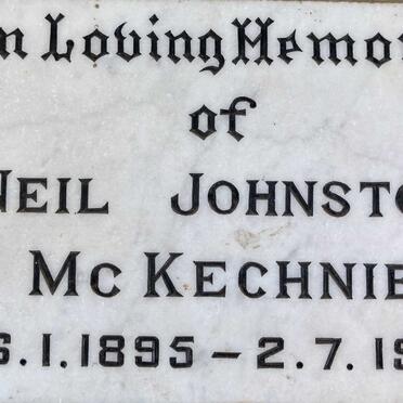 MCKECHNIE Neil Johnston 1895-1971