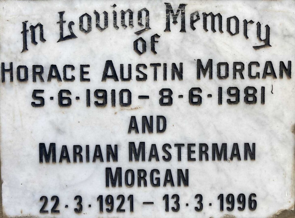 MORGAN Horace Austin 1910-1981 & Marian Masterman 1921-1996