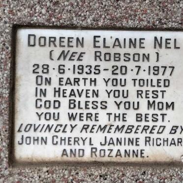 NEL Doreen Elaine nee ROBSON 1935-1977
