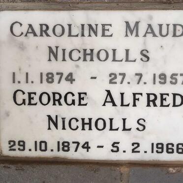 NICHOLLS George Alfred 1874-1966 & Caroline Maud 1874-1957
