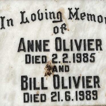 OLIVIER Bill -1989 & Anne -1985