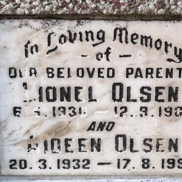 OLSEN Lionel 1930-1988 & Aideen 1932-1990