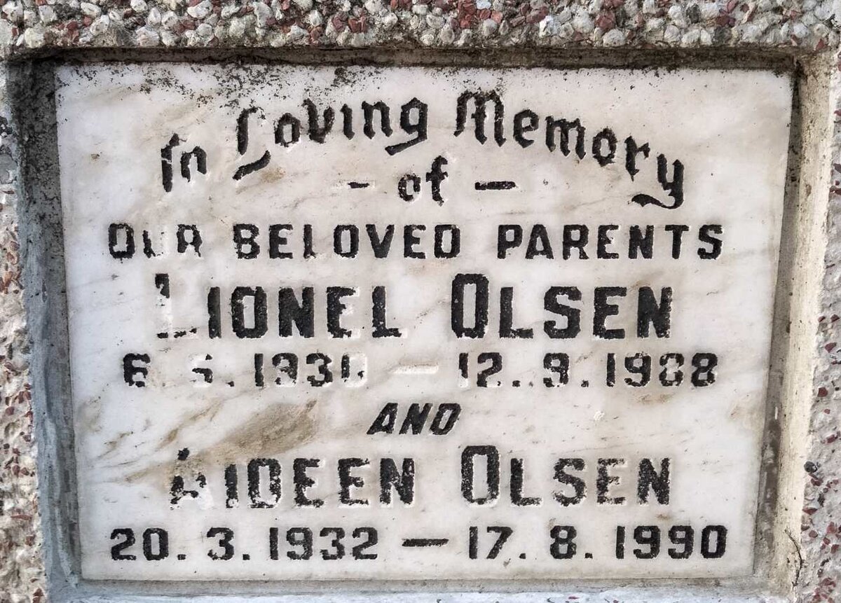 OLSEN Lionel 1930-1988 & Aideen 1932-1990