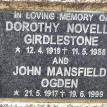 OGDEN John Mansfield 1917-1999 :: GIRDLESTONE Dorothy Novello 1919-1988
