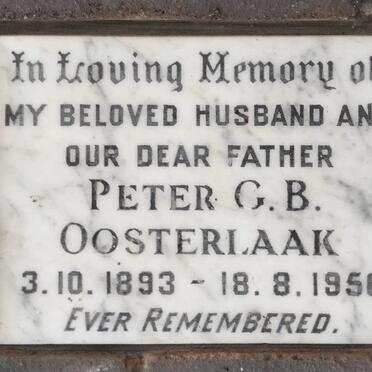 OOSTERLAAK Peter G.B. 1893-1956