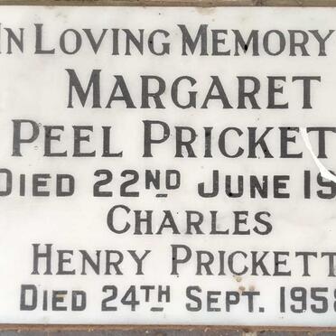 PRICKETT Charles Henry -1958 & Margaret Peel -1954