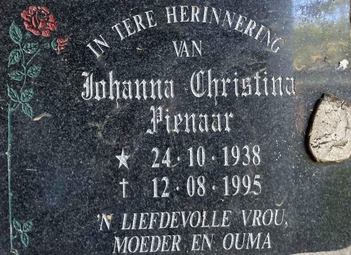 PIENAAR Johanna Christina 1938-1995