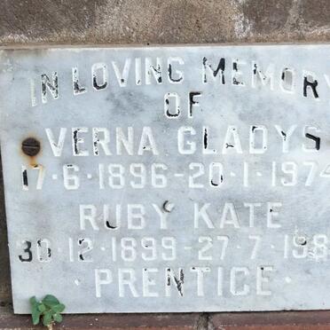 PRENTICE Verna Gladys 1896-1974 :: PRENTICE Ruby Kate 1899-1982