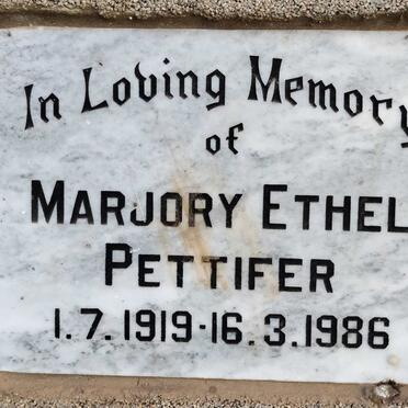 PETTIFER Marjory Ethel 1919-1986
