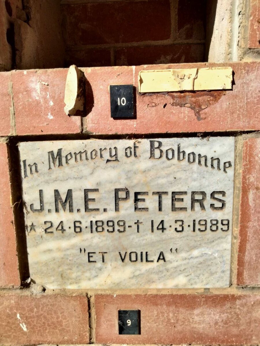PETERS J.M.E. 1899-1989