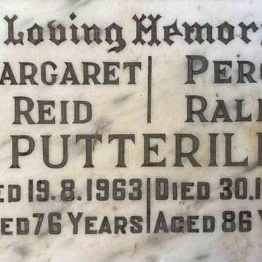 PUTTERILL Percy Ralph -1967 & Margaret Reid -1963