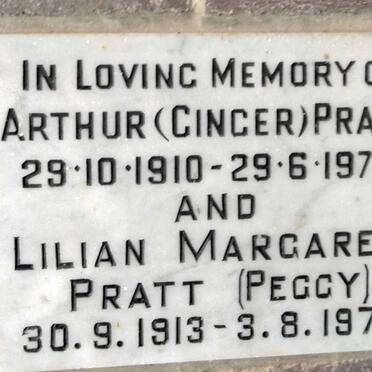 PRATT Arthur 1910-1973 & Lilian Margaret 1913-1978