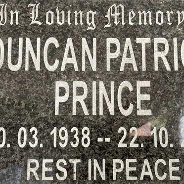 PRINCE Duncan Patrick 1938-2014