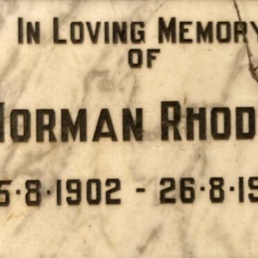 RHODES Norman 1902-1989