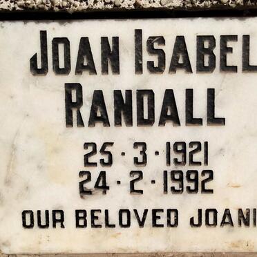 RANDALL Joan Isabel 1921-1992