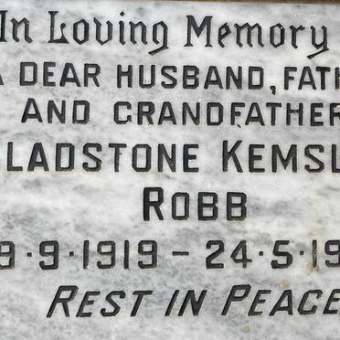 ROBB Gladstone Kemsley 1919-1982