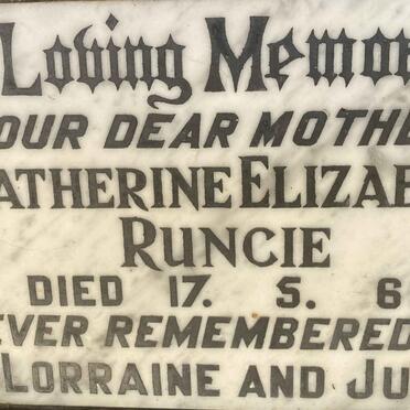 RUNCIE Katherine Elizabeth -1963