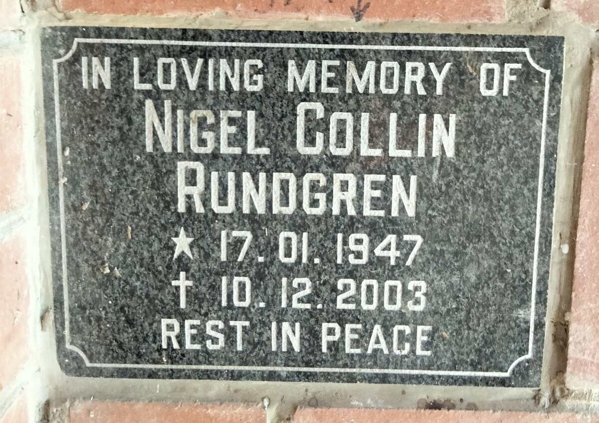 RUNDGREN Nigel Collin 1947-2003