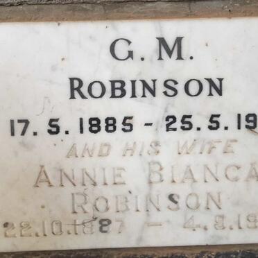 ROBINSON G.M. 1885-1959 & Annie Bianca 1887-1968