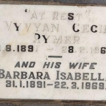 RYMER Vyvyan Cecil 1891-1968 & Barbara Isabella 1891-1969