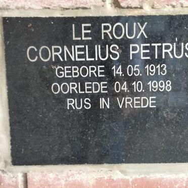ROUX Cornelius Petrus, le 1913-1998